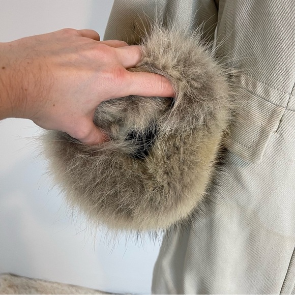 Marc by Marc Jacobs Fur trimmed Lined Pea Coat zip up cream size XS pockets - Picture 3 of 11